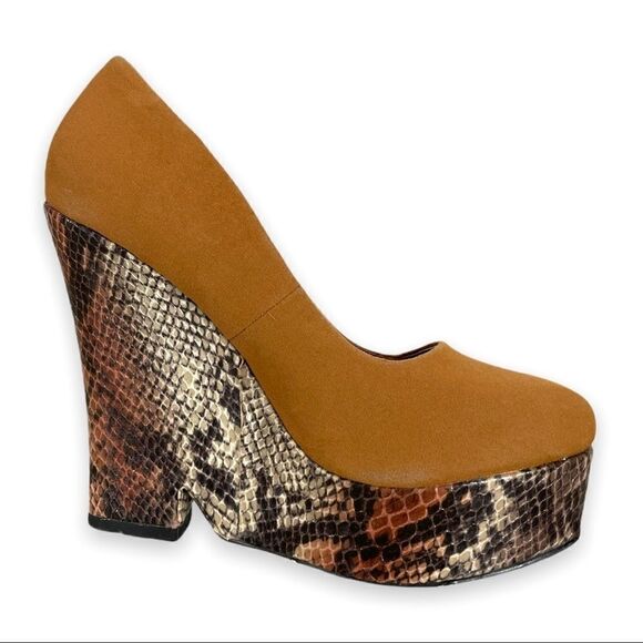 Material Girl Platform Snakeskin Faux Suede Shoes - Picture 2 of 9